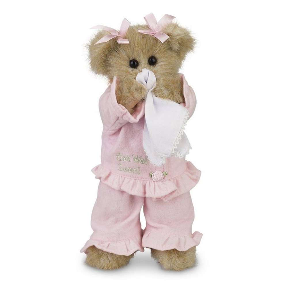 Vintage Retired 10 in Bearington Get Well Sickly Vicky Bear, Party Plush, NWT